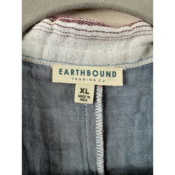 Earthbound Womens Striped Button Down Short Sleeve Romper Size XL - Picture 2 of 5